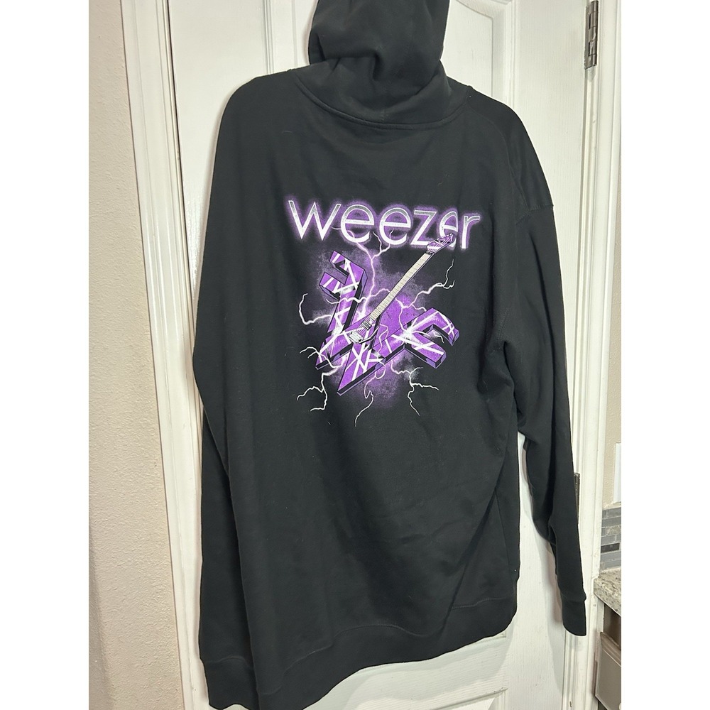 Weezer Nothing But The Hits Summer Tour 2021 Zip Up Black Hoodie Men's Sz XL